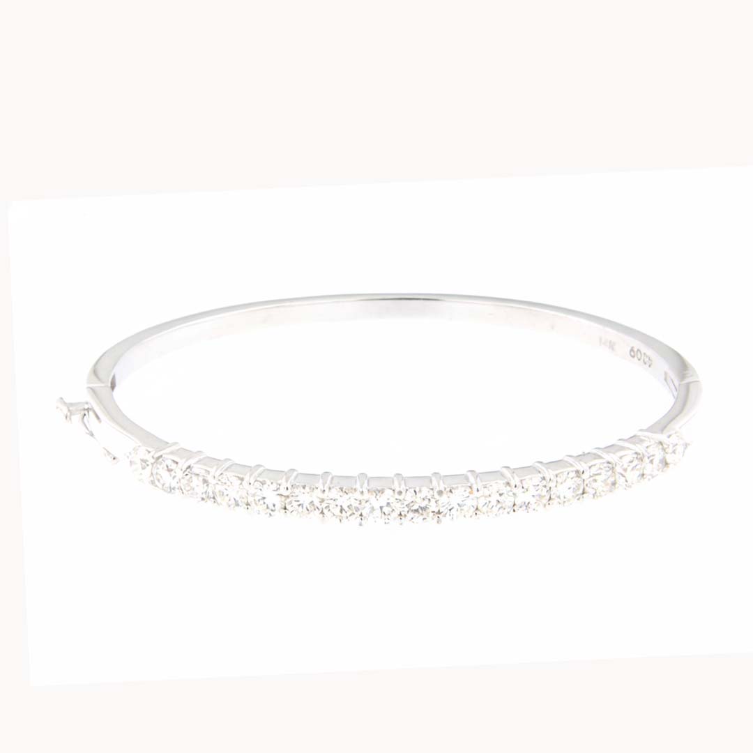 Eternal Elegance 14K Gold Diamond Bangle – 3.80ct