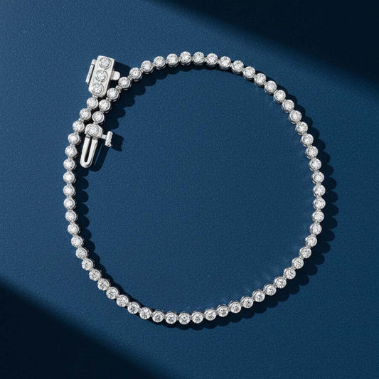 14K Gold Ladies’ Bezel-Set Diamond Tennis Bracelet – 1.00ct