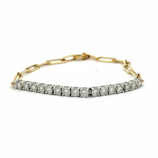 Elegant 14K Gold Ladies’ Bracelet with 1.50ct Round Diamonds in Prong Setting