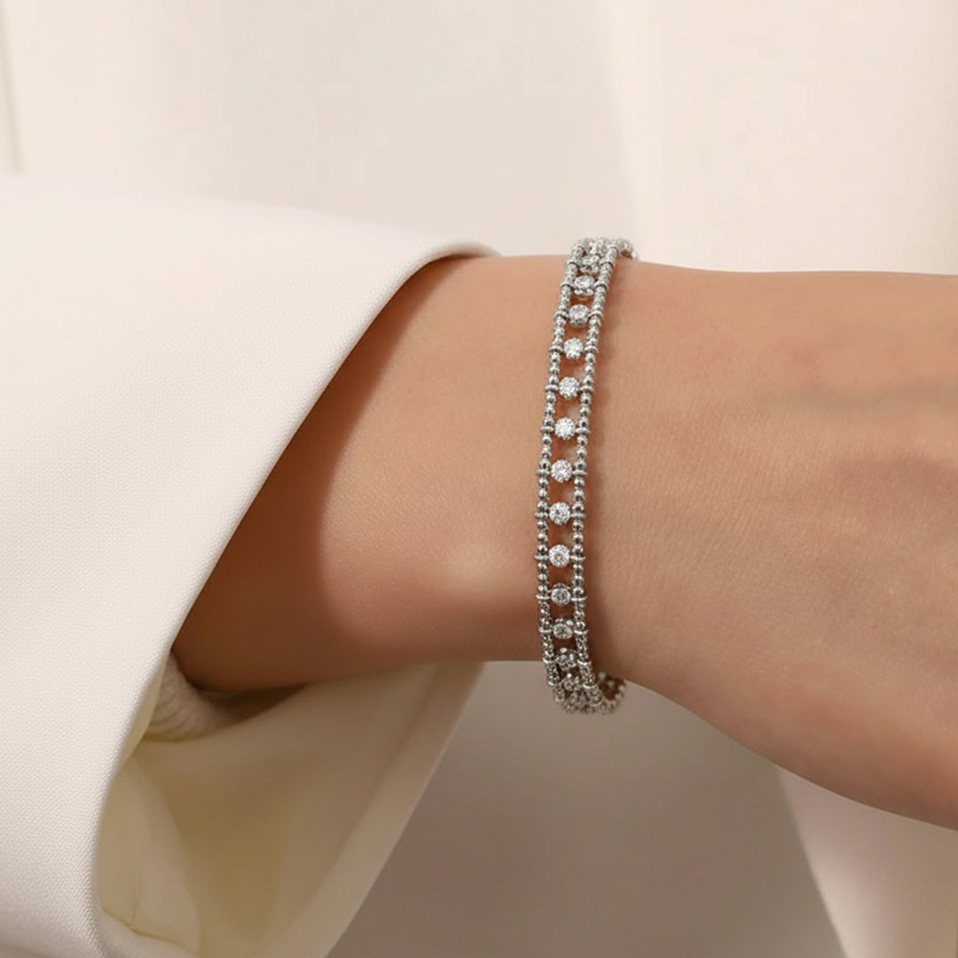 14KT Gold Flexible Diamond Bangle with Open-Link Design (1.00 CTW)