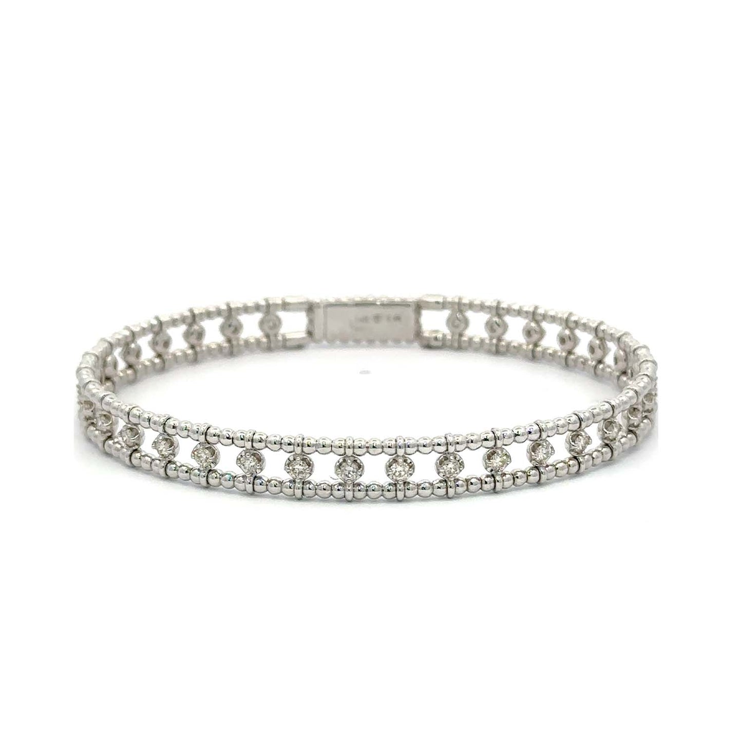 14KT Gold Flexible Diamond Bangle with Open-Link Design (1.00 CTW)