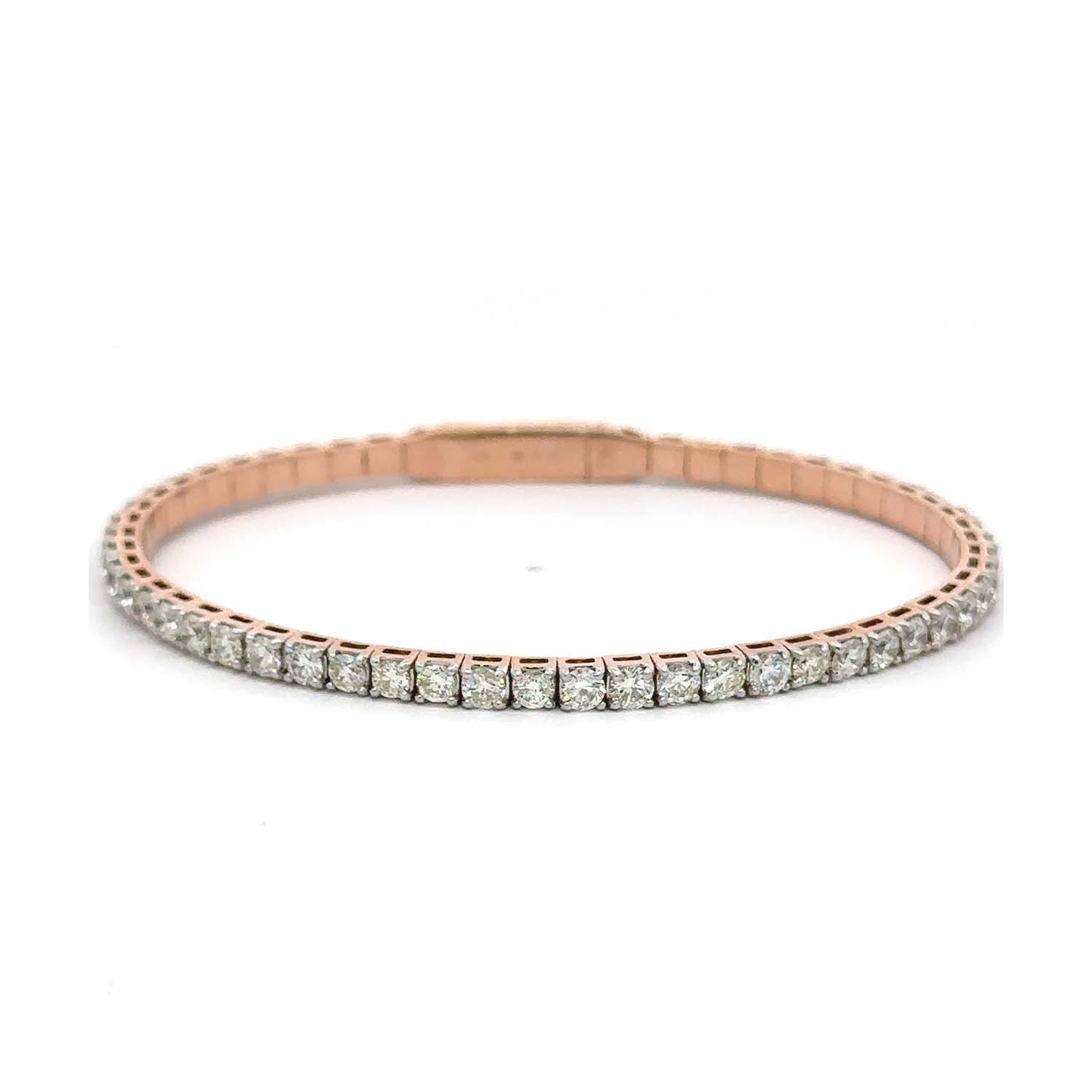 14KT Gold Women’s Diamond Bangle– Flexible Full Diamond Design (5.00 CTW)