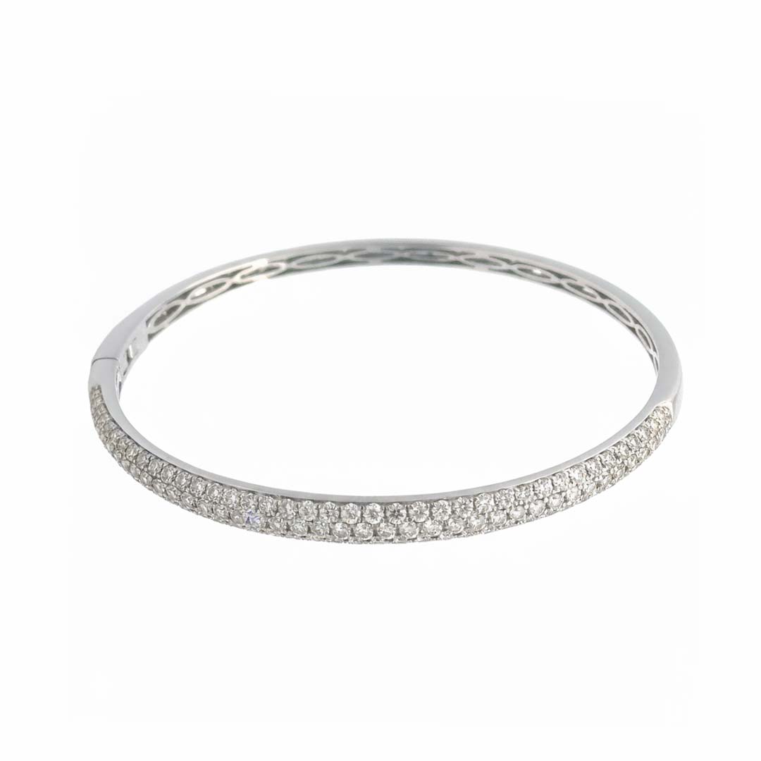 14K Gold Ladies’ Bangle with 3.75ct of Natural Round-Cut Diamonds