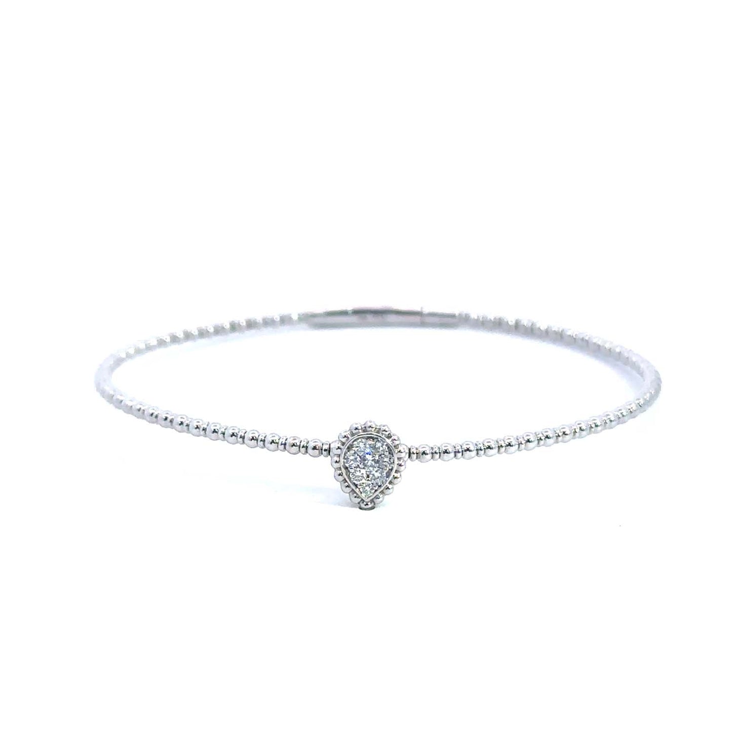 18KT Gold Diamond Flexible Bangle (0.16 CT TW) – Elegant Pear-Shaped Center Design