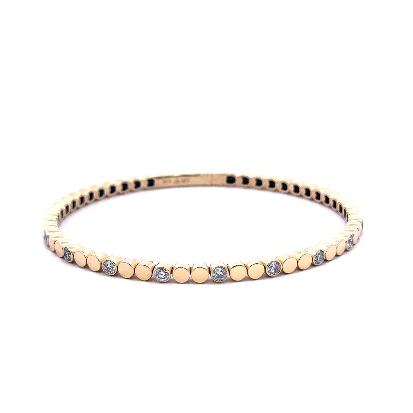 14KT Gold Diamond Bangle for Women (0.62 CT TW) – Bezel-Set Flexible Design