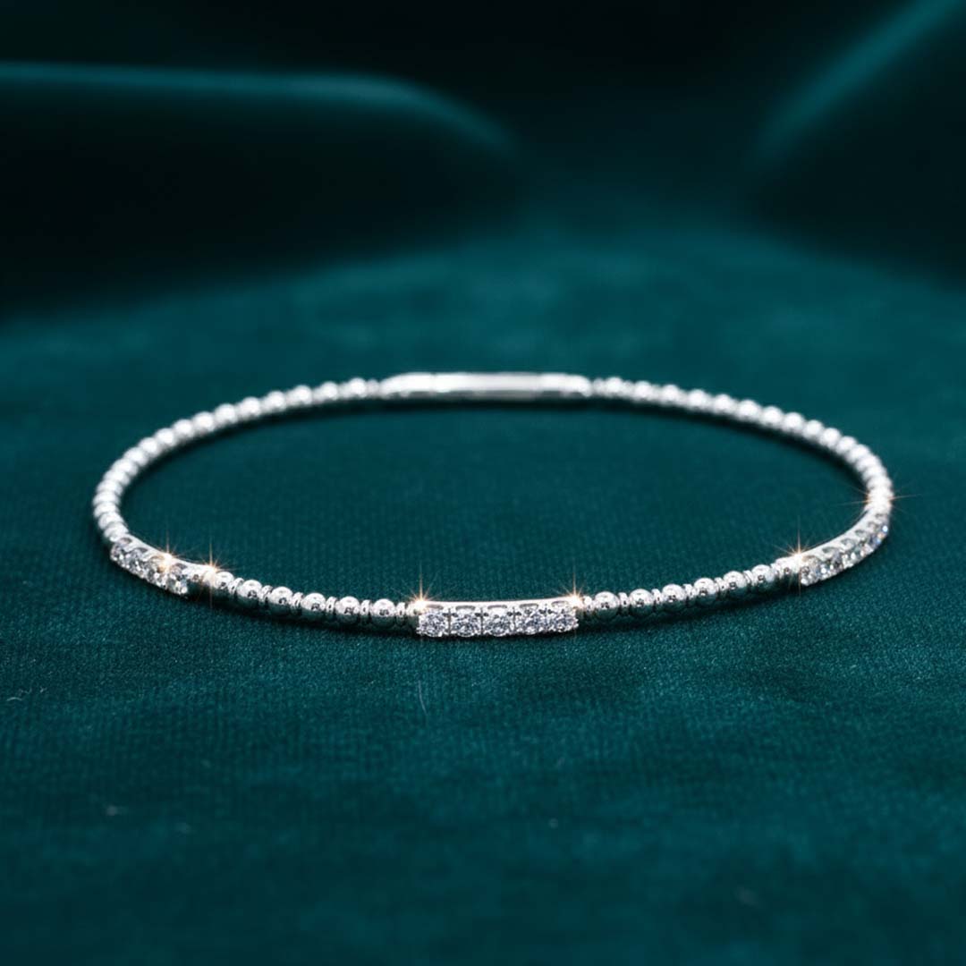 14KT Gold Diamond Bangle (0.71 CT TW) – Flexible Design for Comfort & Timeless Style
