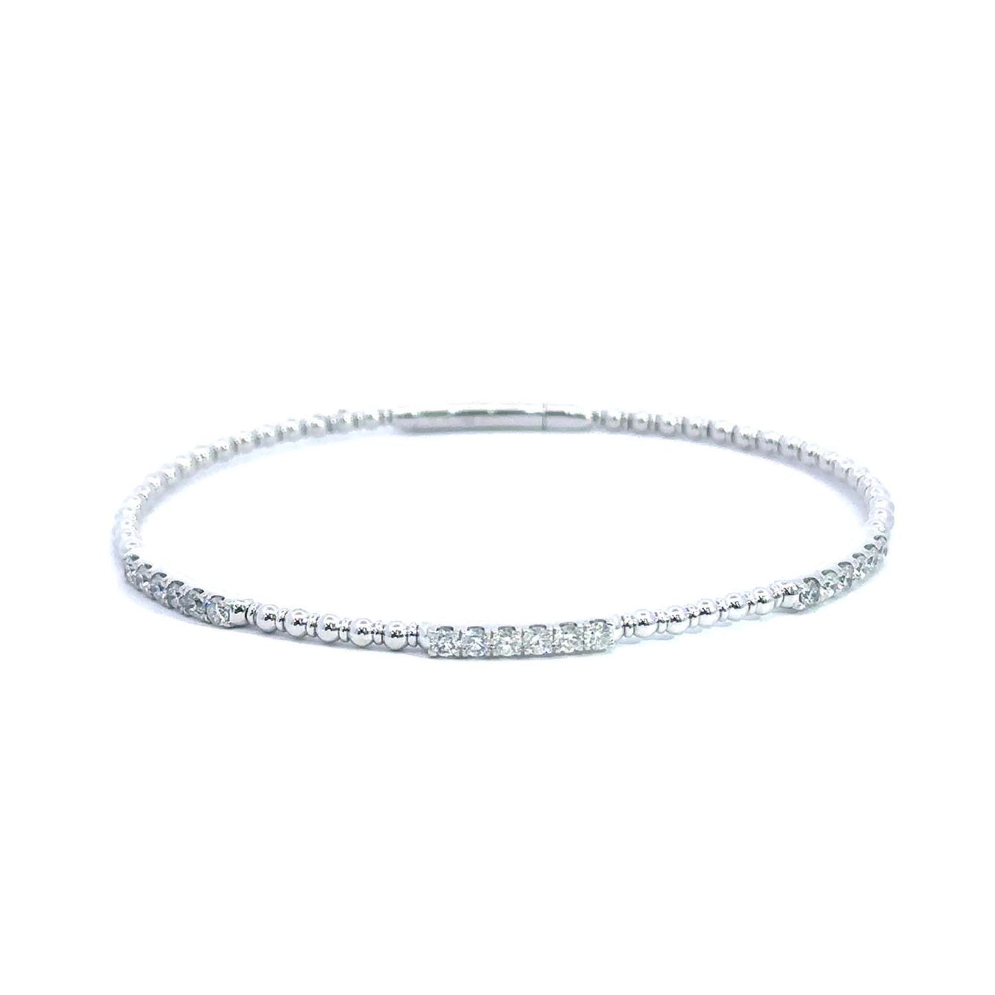 14KT Gold Diamond Bangle (0.71 CT TW) – Flexible Design for Comfort & Timeless Style