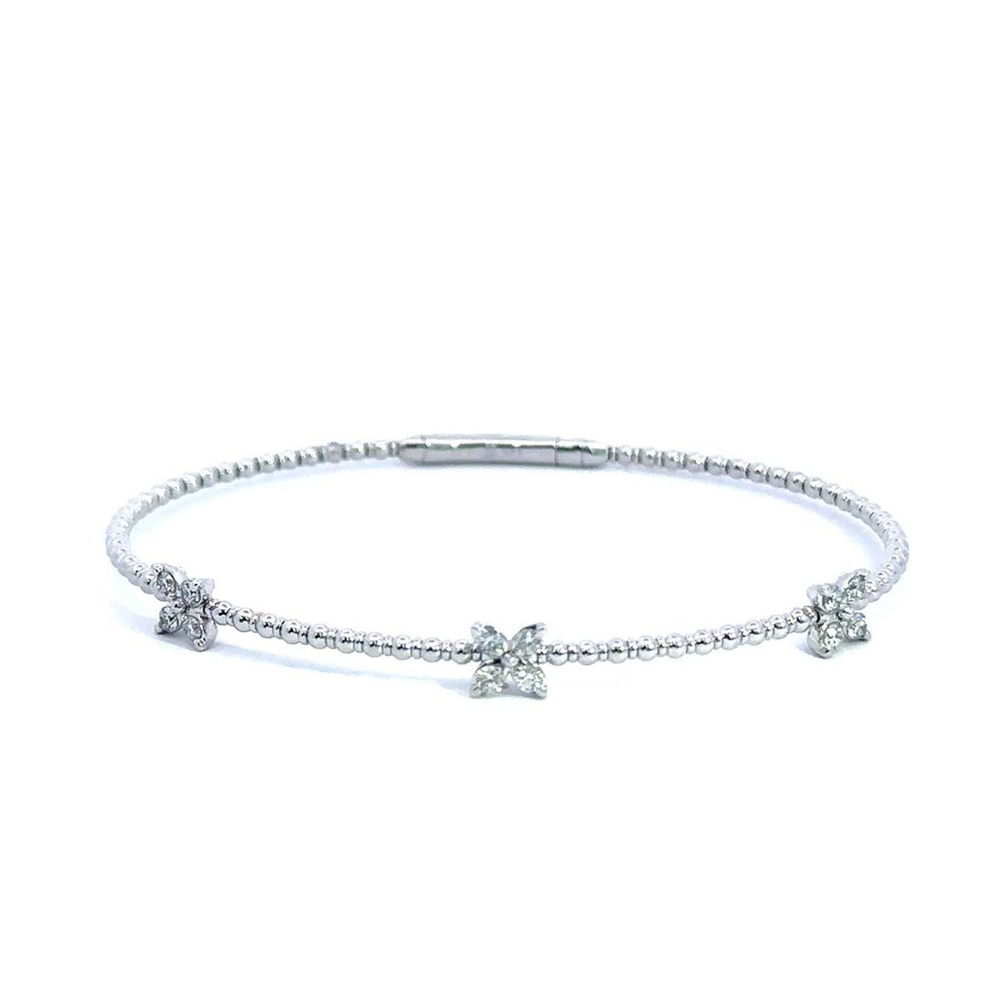 Whisper of Elegance: 14KT Gold Flexible Diamond Bangle (0.37 CT TW)