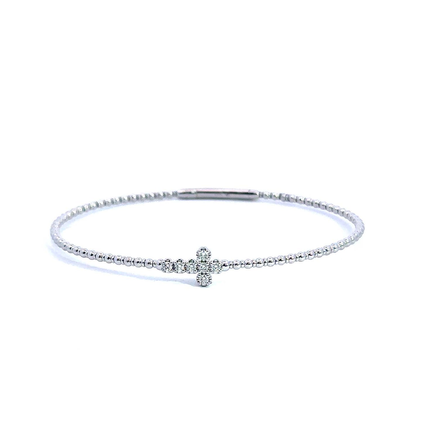 14KT Gold Flexible Diamond Bangle (0.15 CT TW) – Subtle Elegance for Everyday Wear