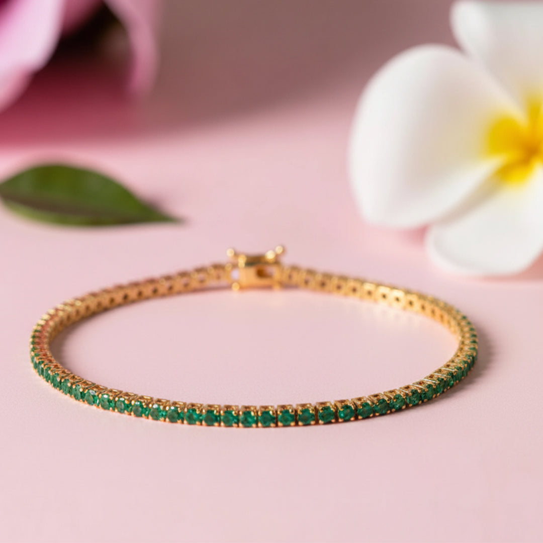 14KT Yellow Gold Emerald Tennis Bracelet (EM 3.30 cts)