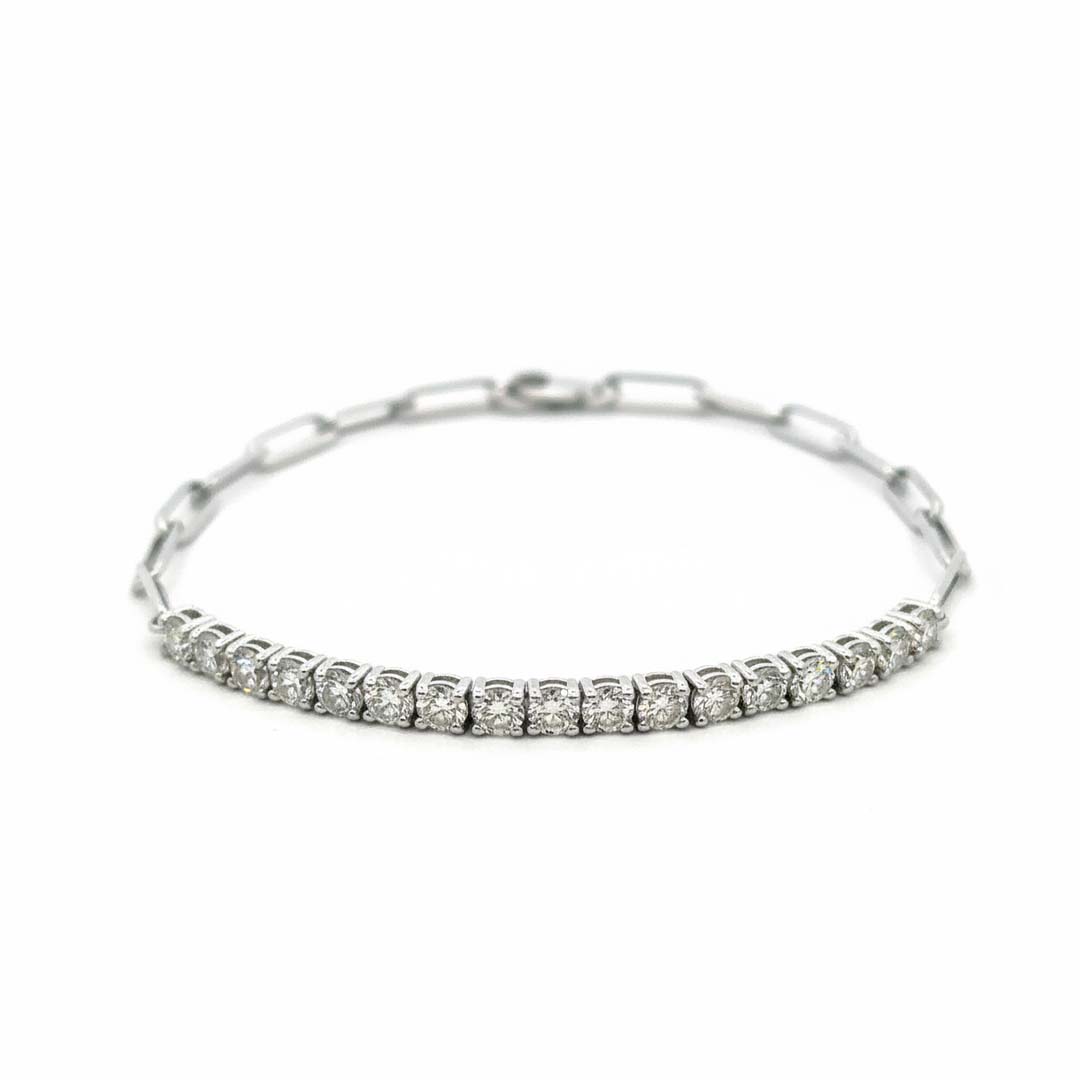 14K Gold Ladies’ Diamond Bracelet 1.75ct Natural Round-Cut Prong Set Design