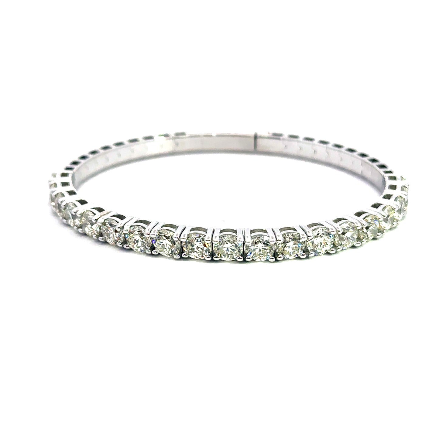 14KT Gold Half-Way Flexible Diamond Bangle (9.50 CT TW)