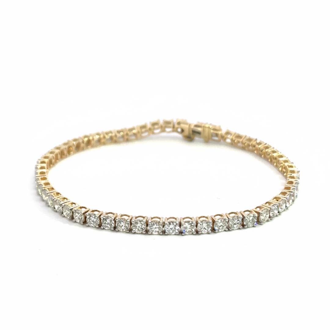 14K Solid Gold Tennis Bracelet Featuring 5.00ct of Natural Round Diamonds