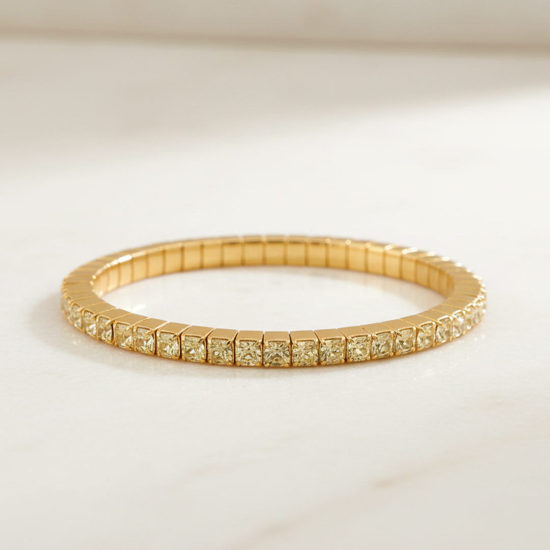 18KT Yellow Gold Yellow Canary Diamond Bangle