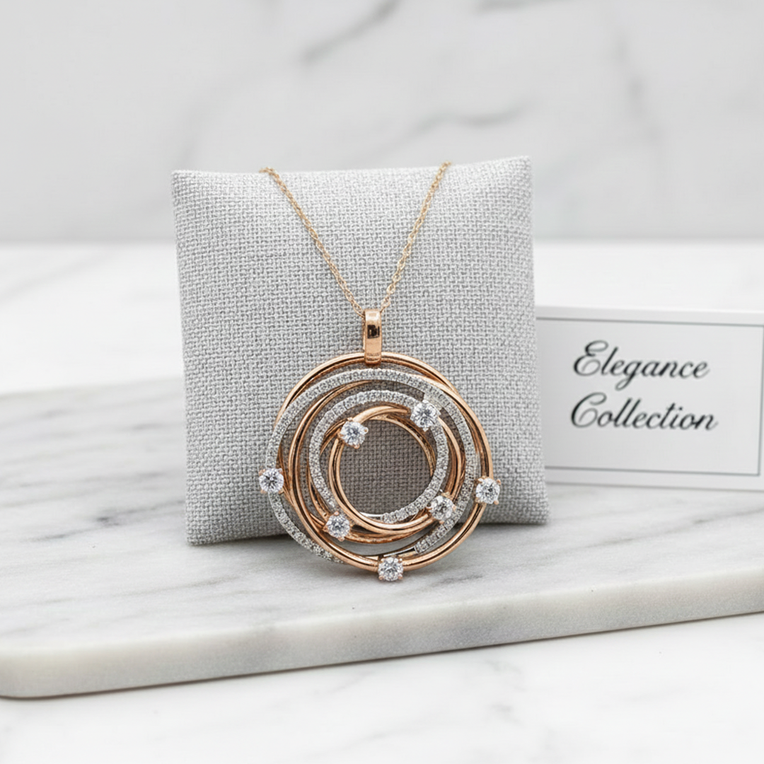 Tri-Color Interlocking Circle Diamond Pendant (2.00CT)