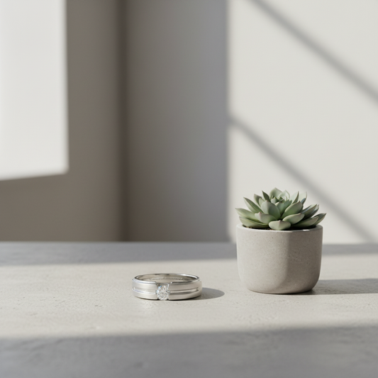 Pure Brilliance Solitaire 14KT Gold Men's Diamond Ring ( 0.41 CT. TW.)