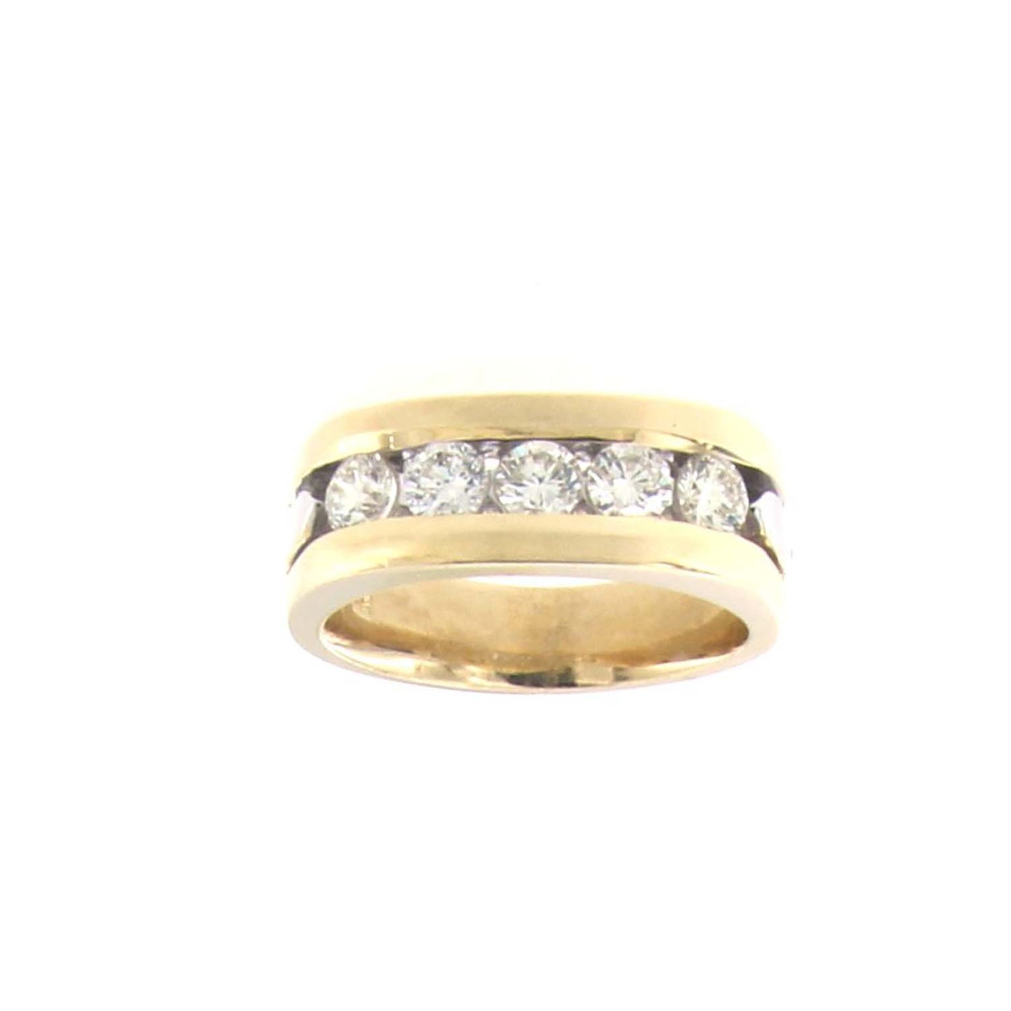 Elegant 14KT Men’s Yellow Gold Diamond Ring  (1.25CT. TW.) Channel Set Natural Diamonds