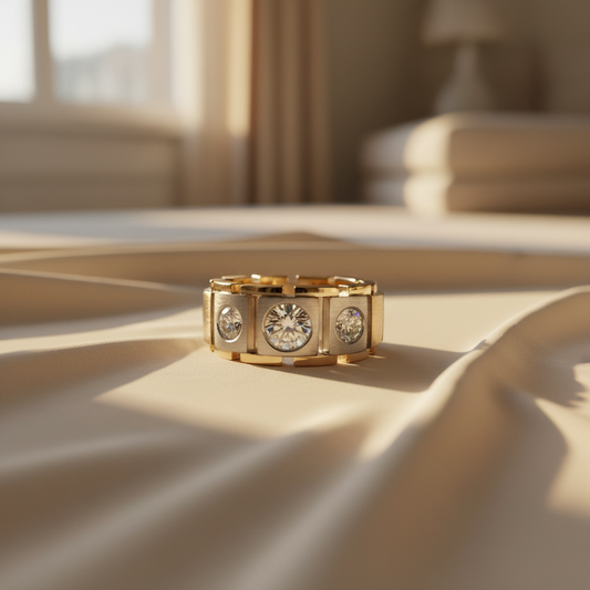 14KT Bezel-Set Diamond Ring - 1.70 Carats of Mordern Elegance