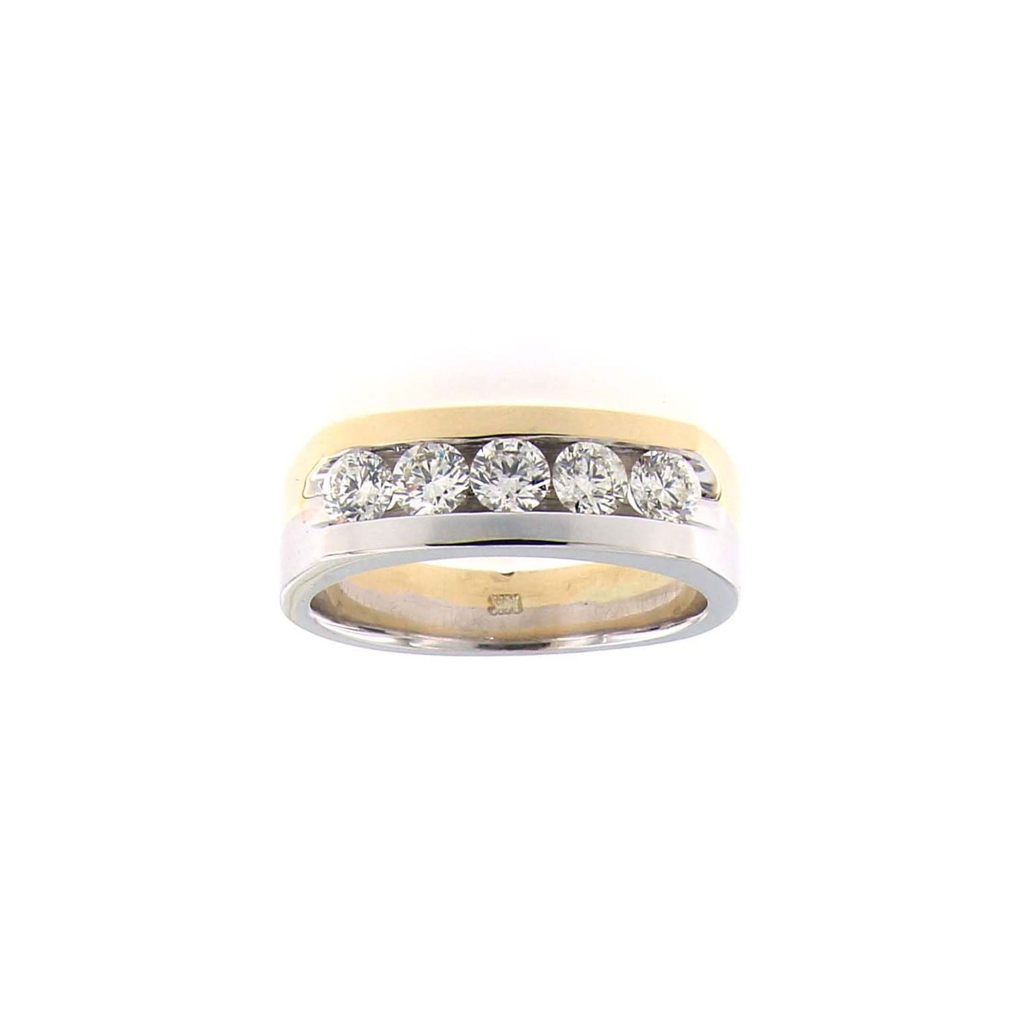 Signature Comfort – Men’s Two-Tone 14KT Gold (1.20 CT. TW.) Channel Set Diamond Band