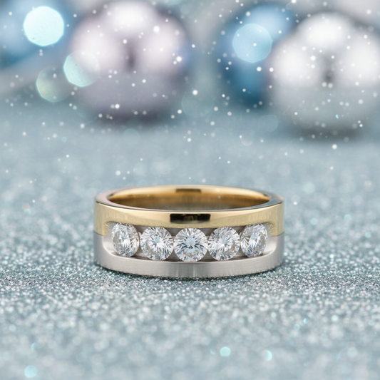 Signature Comfort – Men’s Two-Tone 14KT Gold (1.20 CT. TW.) Channel Set Diamond Band