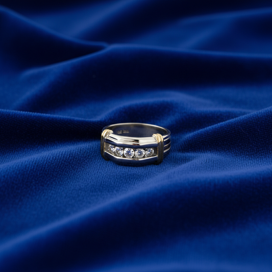 Bold Sophisticated Men's Two-Tone Diamond Ring In 14KT Gold 1.00 CT. TW.