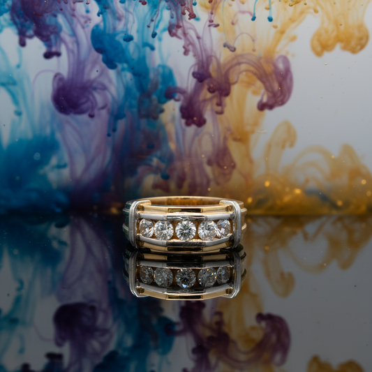 Bold & Elegant – Men’s 14KT Gold (1.20 CT. TW.) Channel Set Diamond Ring for Everyday Luxury