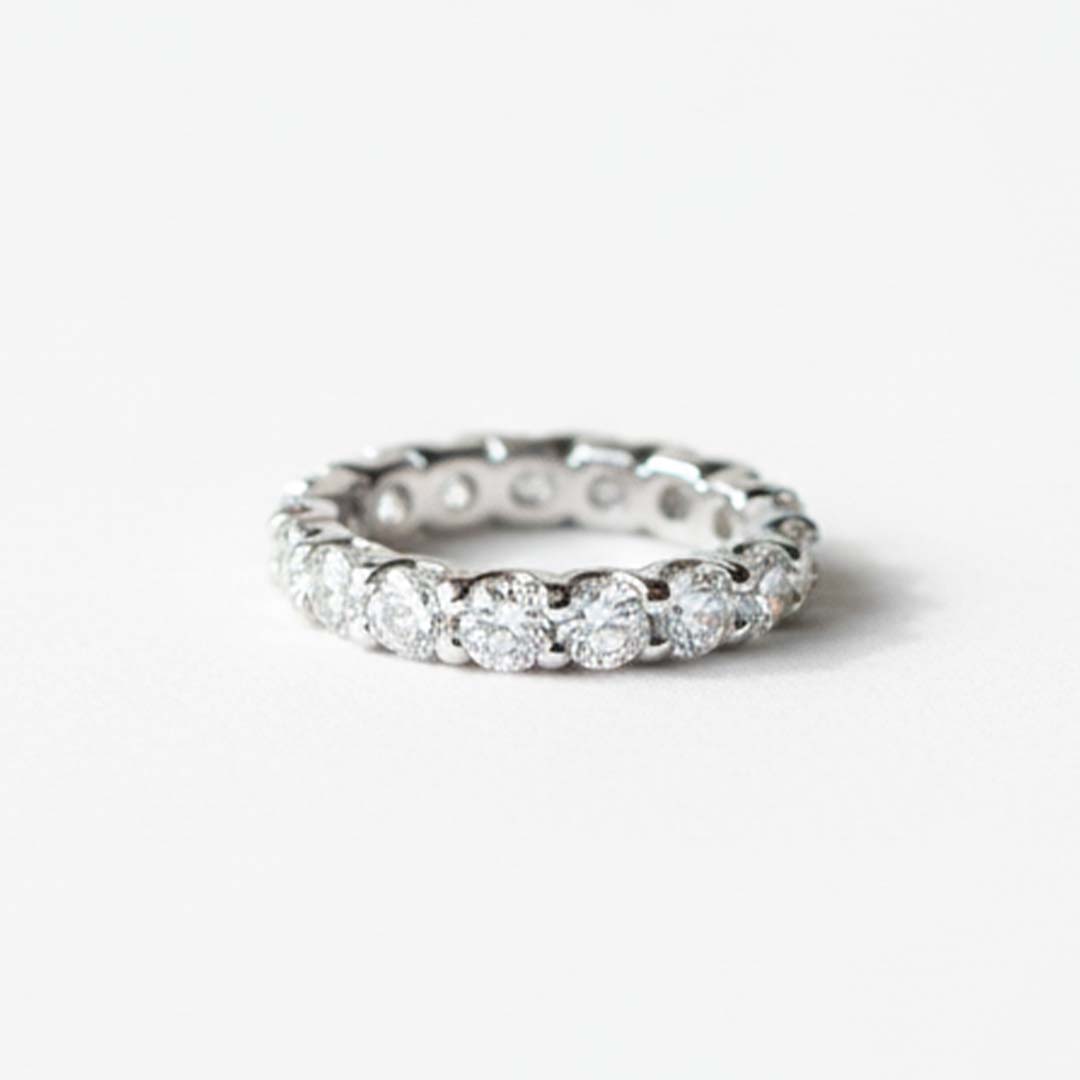 Eternal Light – 14KT Gold Diamond Eternity Band Featuring 4.00 Carats of Round Brilliance