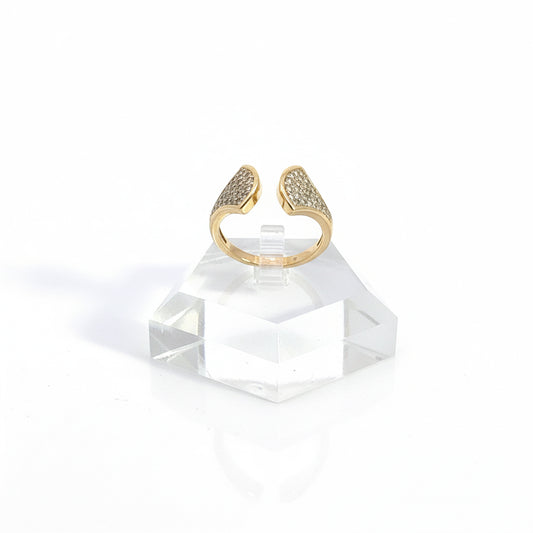 18K Gold Ladies’ Curved Diamond Open Band – 0.36ct Total Natural White Diamonds