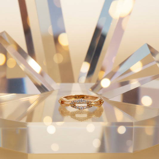 14K Yellow Gold Open Marquise Diamond Ring – 0.11 Total Carats of Refined Elegance