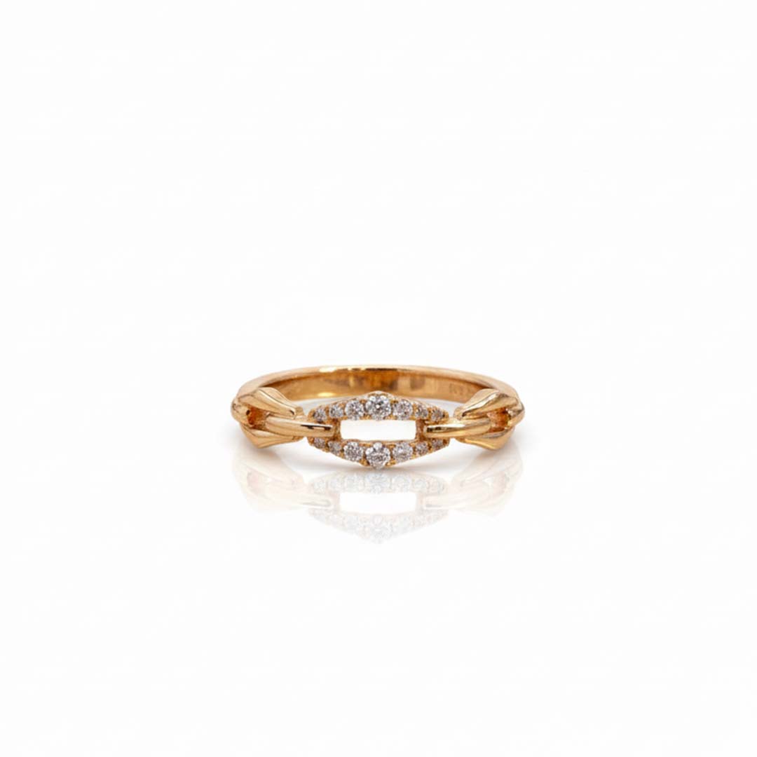 14K Yellow Gold Open Marquise Diamond Ring – 0.11 Total Carats of Refined Elegance