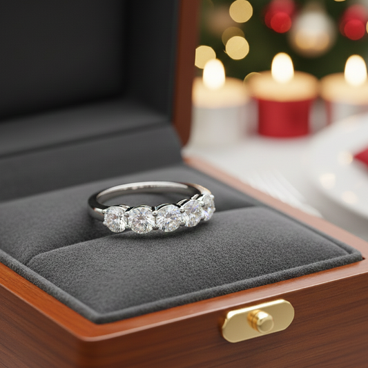 1.50 CT Diamond 5-Stone Ring: 14KT White Gold / SPECIAL PRICE!