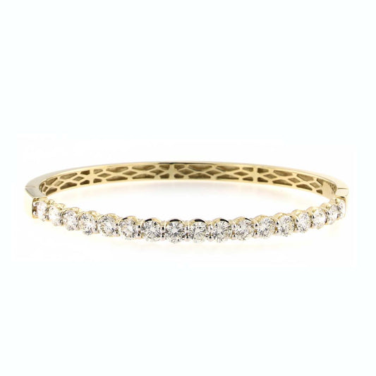 Timeless Elegance 14K Gold Diamond Bangle – 3.50ct
