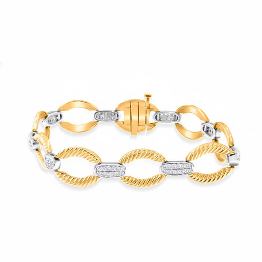 14K Gold Ladies’ Tennis Bracelet with 1.00ct of Diamonds in a Two-Tone Design