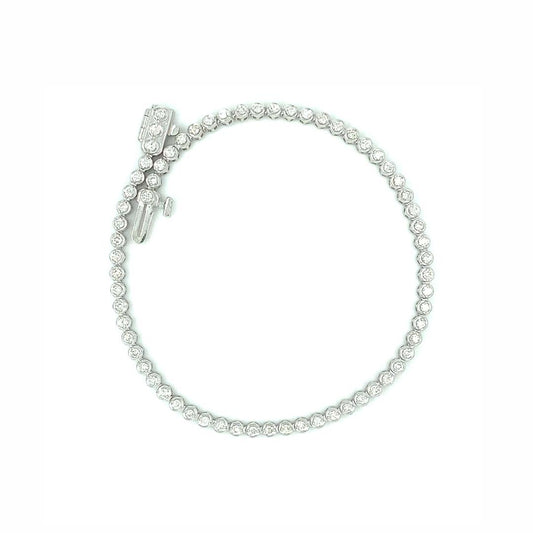 14K Gold Ladies’ Bezel-Set Diamond Tennis Bracelet – 1.00ct