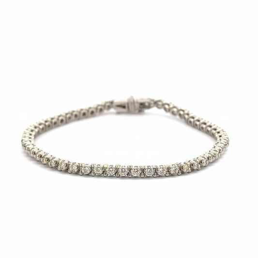 14K Solid Gold Tennis Bracelet Featuring 2.00ct of Natural Round Diamonds