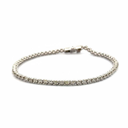 14K Solid Gold Tennis Bracelet Featuring 1.00ct of Natural Round Diamonds