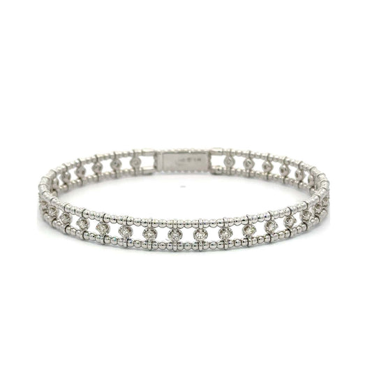14KT Gold Flexible Diamond Bangle with Open-Link Design (1.00 CTW)