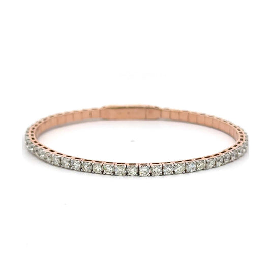 14KT Gold Women’s Diamond Bangle– Flexible Full Diamond Design (5.00 CTW)