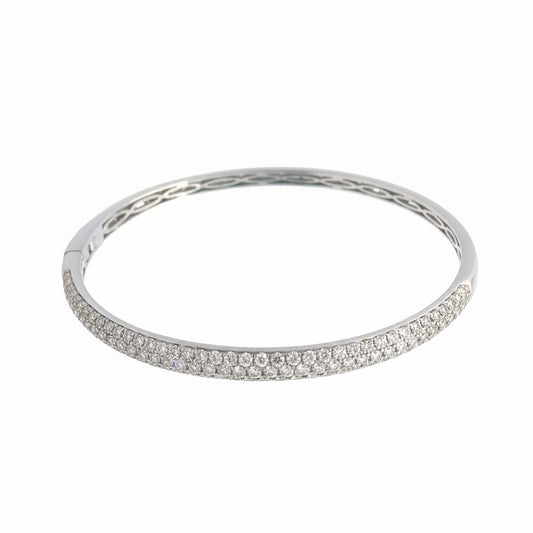 14K Gold Ladies’ Bangle with 3.75ct of Natural Round-Cut Diamonds
