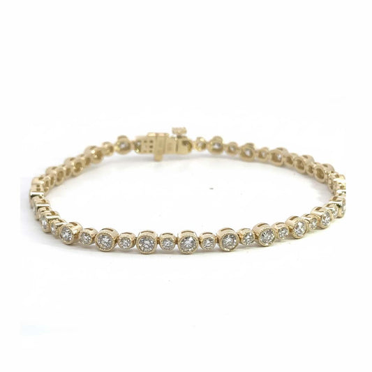 14K Gold Ladies’ Tennis Bracelet with 3.00ct of Bezel-Set Round Diamonds