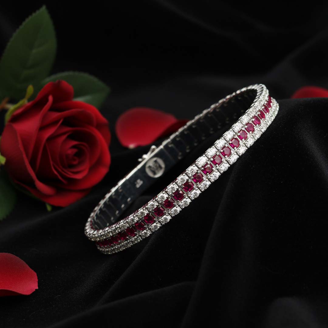 14KT White Gold Ruby & Diamond Bangle (RB: 2.76cts / DIA: 1.36cts)