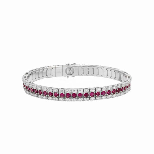 14KT White Gold Ruby & Diamond Bangle (RB: 2.76cts / DIA: 1.36cts)