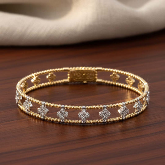 14KT Gold Diamond Bangle for Women (0.78 CTW) – Flexible, Elegant, and Timeless