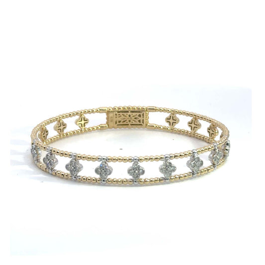 14KT Gold Diamond Bangle for Women (0.78 CTW) – Flexible, Elegant, and Timeless