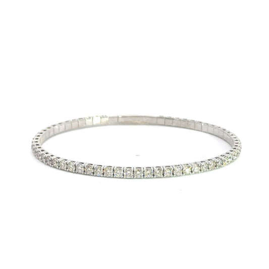 Eternal Radiance – 14KT Gold Flexible Diamond Bangle (4.00 CTW)