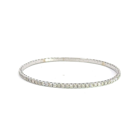 14KT Gold Diamond Flexible Bangle (3.00 CTW) – Elegant and Timeless Design