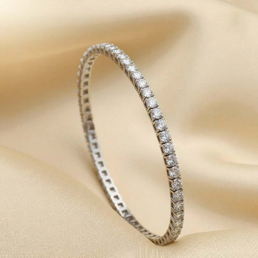 14KT Gold Diamond Flexible Bangle (3.00 CTW) – Elegant and Timeless Design