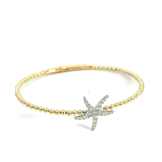 14KT Gold Diamond Bangle for Women (0.51 CTW) – Flexible, Elegant, and Timeless