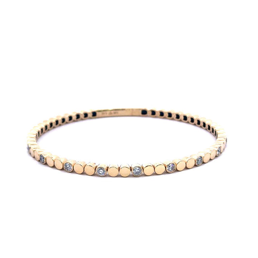 14KT Gold Diamond Bangle for Women (0.62 CT TW) – Bezel-Set Flexible Design