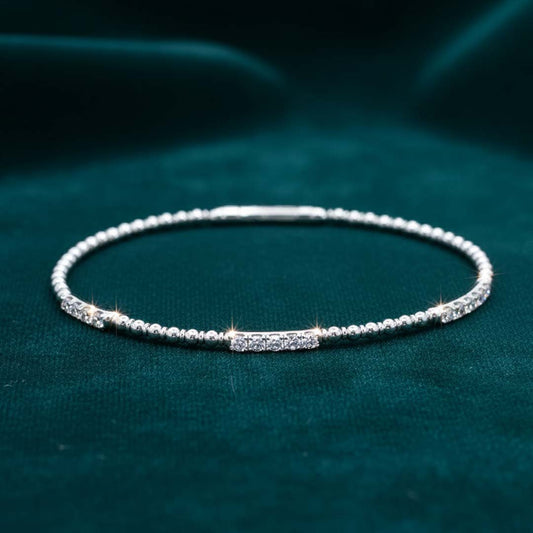 14KT Gold Diamond Bangle (0.71 CT TW) – Flexible Design for Comfort & Timeless Style